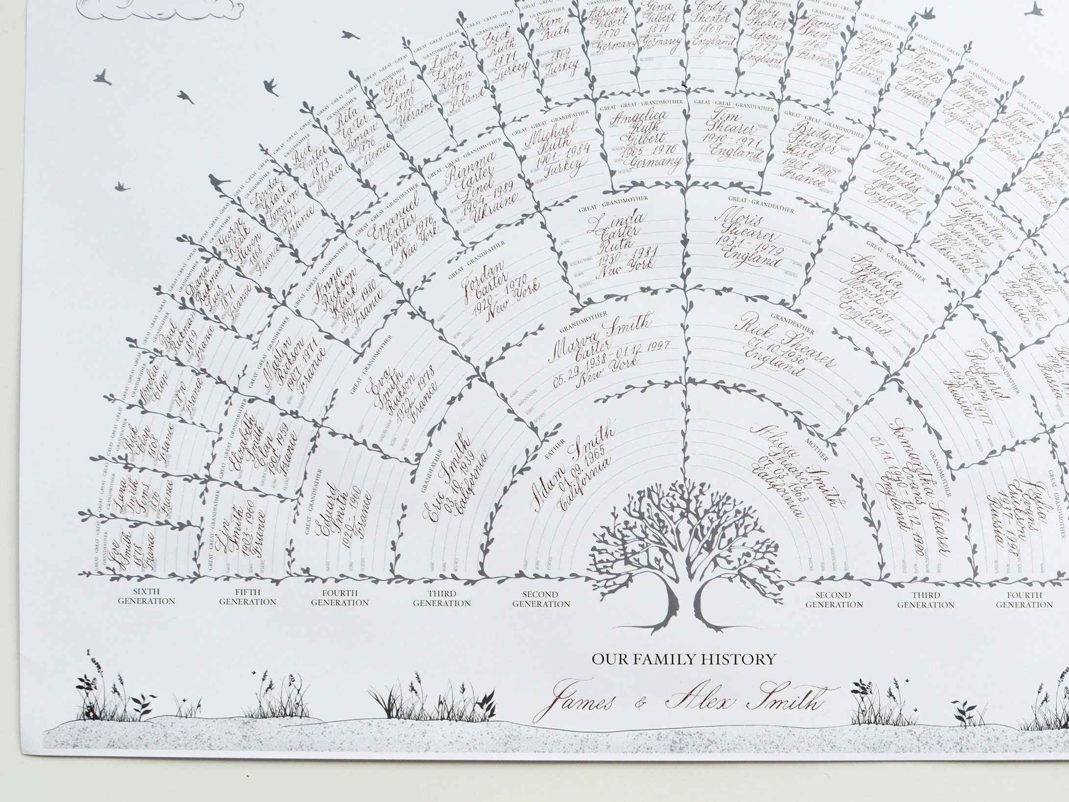 Printable Genealogy Worksheet PDF Genealogy Gift Chart Family Tree ...