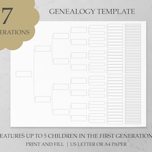 Genealogy Template Family Tree Chart 8 Generation Genealogy Chart