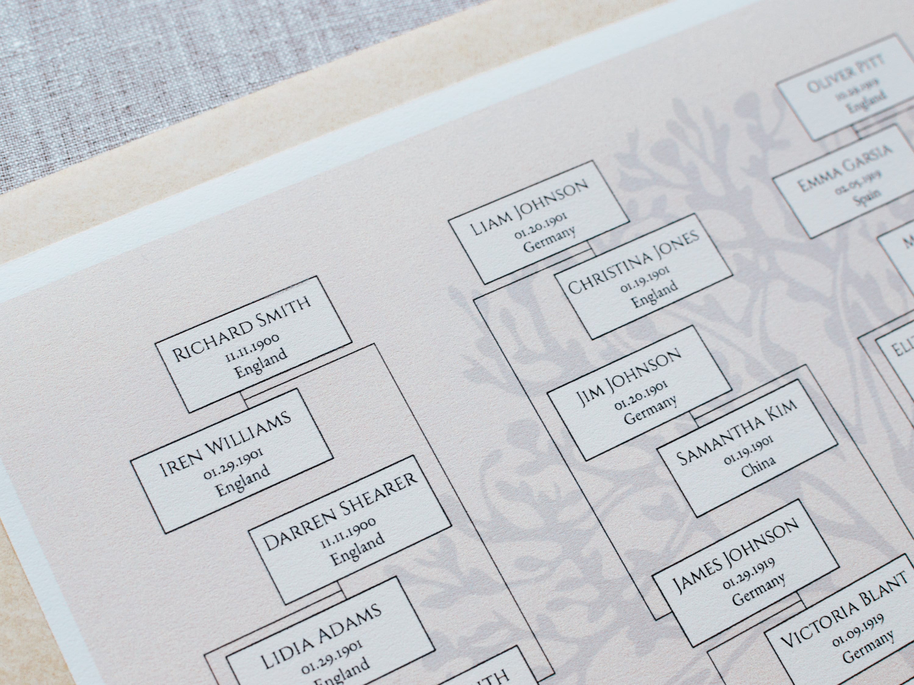 Editable Genealogy Chart 5 Generations Family Tree Chart Family Tree ...