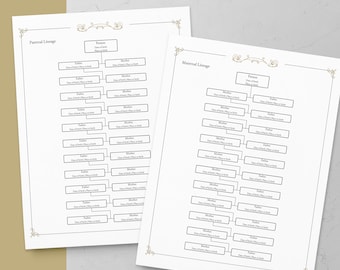 Editable Family Lineage Paternal Family Line Maternal Side Genealogy Chart Genealogy Male Lineage Tree Ancestry Chart Lineage Family Tree