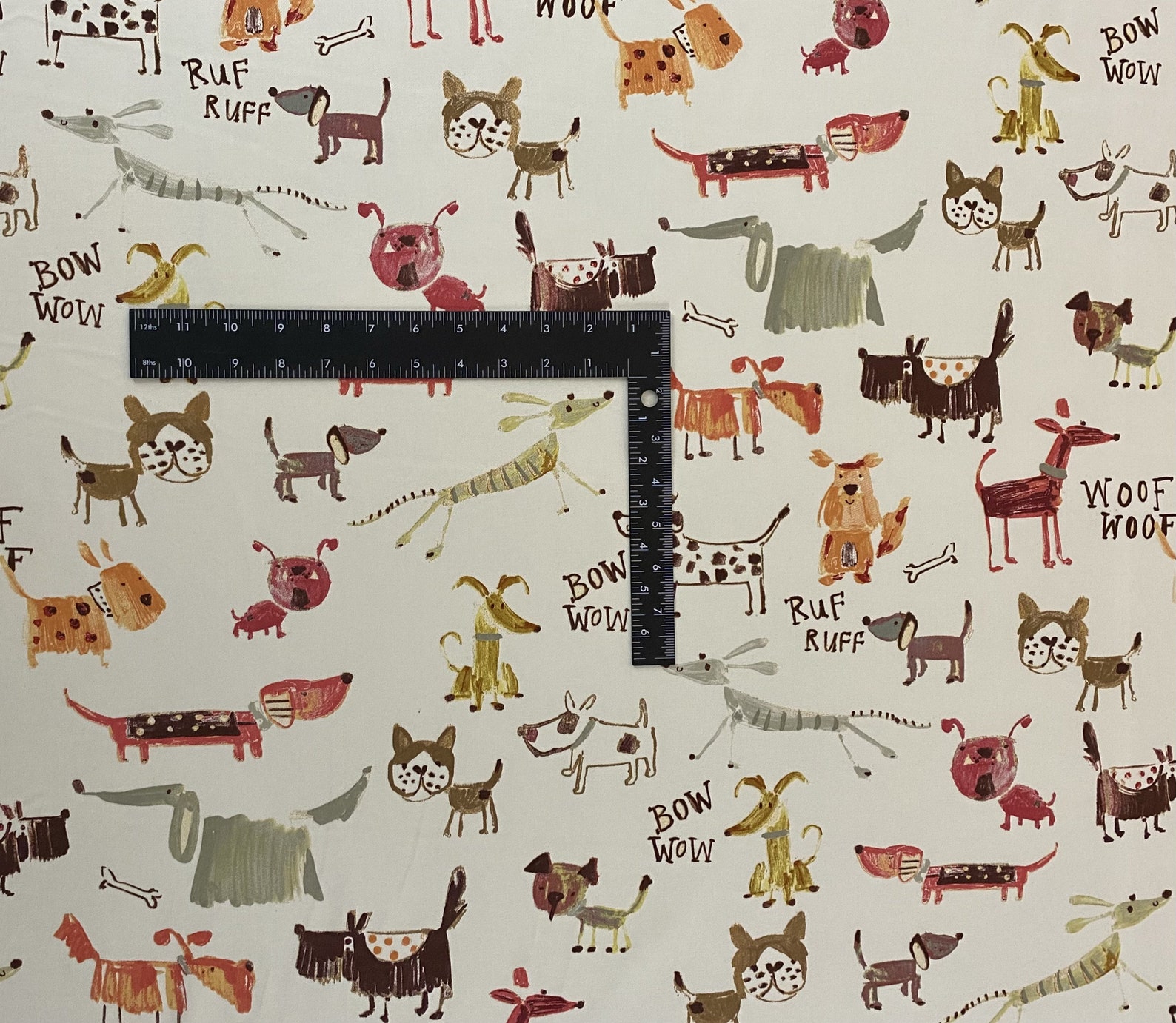 Novelty Dog Print Cotton Drapery / Home Decor Fabric by the Etsy