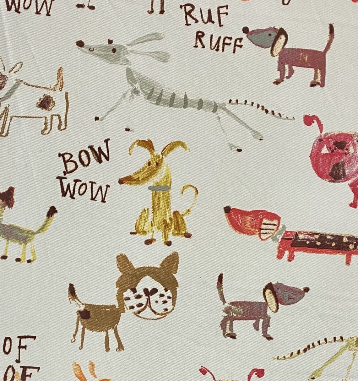 Novelty Dog Print Cotton Drapery / Home Decor Fabric by the Etsy