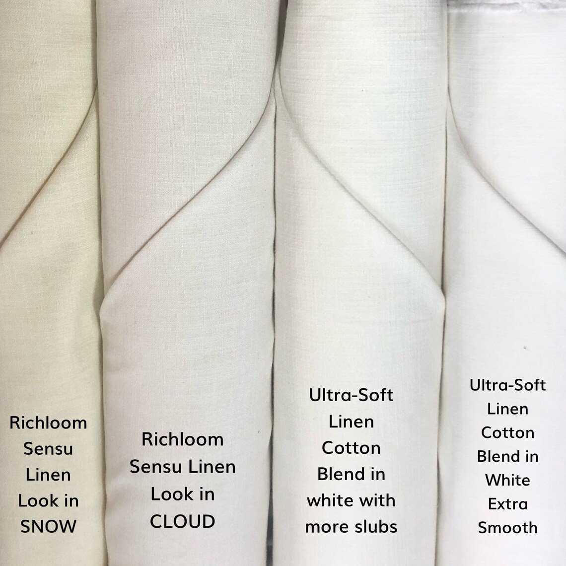 White & Off White Heavyweight linen blends for upholstery Etsy