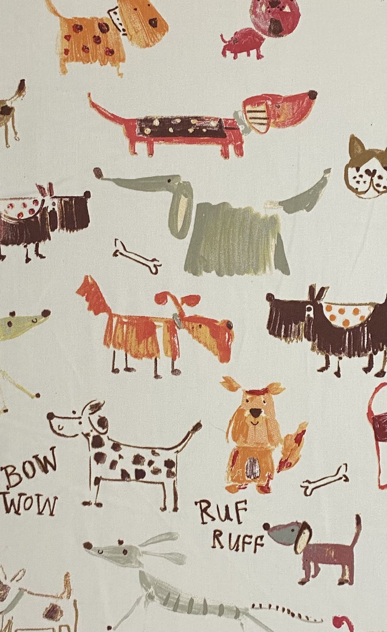 Novelty Dog Print Cotton Drapery / Home Decor Fabric by the Etsy