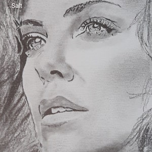 Handmade pencil black and white portrait