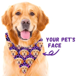 Personalized Dog Bandana With Any Picture - Dog Photo Bandana - Custom Faces Bandanas - Customized Dog Scarf - Dog Lover Dog Mom Gift