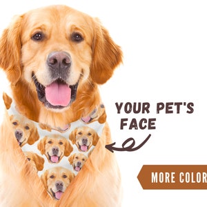 Custom Dog Faces Bandana Multi Color - Personalized Dog Photo Bandanas - Face Pattern Bandana For Dogs - Customized Dog Scarf - Dog Mom Gift