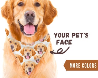 Custom Dog Faces Bandana Multi Color - Personalized Dog Photo Bandanas - Face Pattern Bandana For Dogs - Customized Dog Scarf - Dog Mom Gift