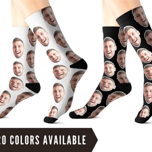 Aangepaste gezicht sokken multi-kleur - aangepaste foto sokken effen kleur - gepersonaliseerde gezichten patroon sokken voor mannen vrouwen baby - aangepaste gift