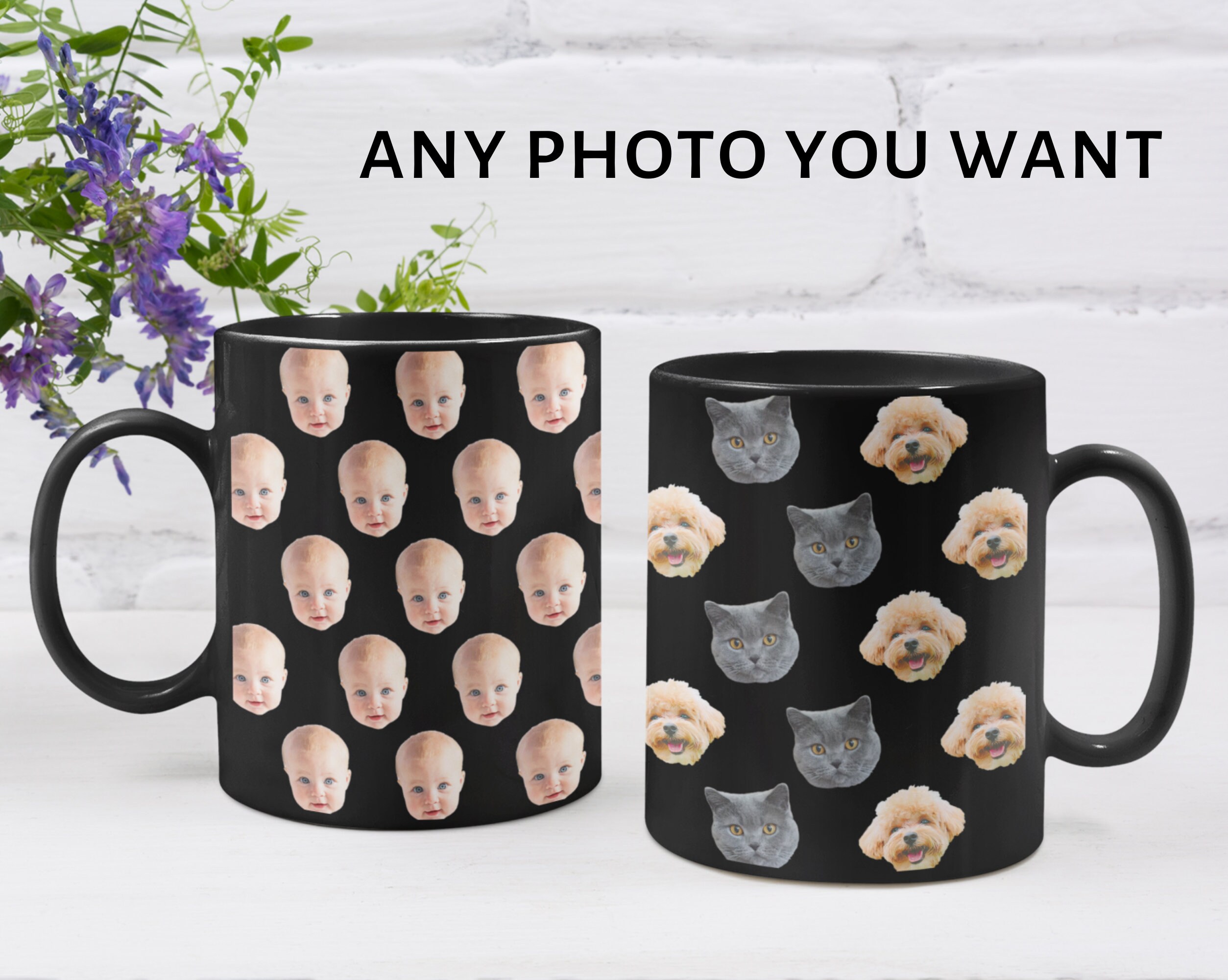 Custom Face Mug Black - Kids Face Mug - Photo Mugs - Personalized Face ...