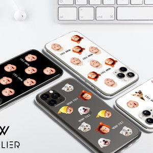 Coque de portable visage de bébé personnalisée - coque de portable visages et texte - coque pour iPhone 11 avec photo personnalisée - coque pour iPhone 12 Pro - iPhone 13 Pro Max