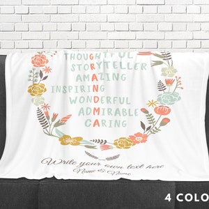 Personalisierte Decke für Oma Großmutter - Personalisiertes Geschenk für Mama mit Ihrer Nachricht und Ihrem Namen - personalisierter Muttertagskranz Kranzwurf