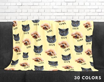 Custom Pet Blanket - Custom Photo Blanket - Dog Blanket - Cat Blanket - Pet Lover Gift - Dog Mom Cat Dad Gift - Pet Loss Throw Blanket