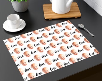 Personalized Photo Placemat - Custom Table Mat With Your Picture - Dog Cat Baby Face Gag Gift - Housewarming Moving Party Placemats Fun Gift