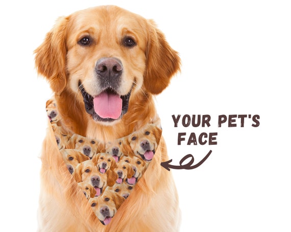 Custom Faces Bandana for Dogs Personalized Dog Photo Bandanas Face Pattern Dog Bandana Customized Dog Scarf Dog Lover Dog Mom Gift Etsy Canada