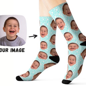 Aangepaste sokken - gepersonaliseerde sokken - aangepaste baby gezicht sokken - gepersonaliseerde geschenken - nieuwe papa cadeau - baby douche zwangerschap aankondiging cadeau