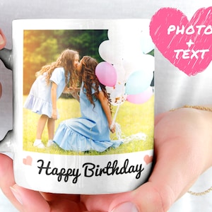 Custom Photo Mug With Text - Personalized Birthday Mug - Custom Anniversary Gift - Customized Baby Photo Mug - Custom Family Photo Mug