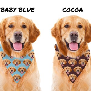 Custom Dog Face Bandana - Personalized Dog Photo Bandanas - Face Pattern Bandana For Dogs - Customized Dog Scarf - Dog Lover Dog Mom Gift image 4