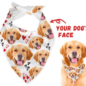 Custom Dog Bandana With Your Dog Picture - Personalized Dog Photo Bandana - Dog Face Bandana - Customized Dog Scarf - Dog Lover Dog Mom Gift