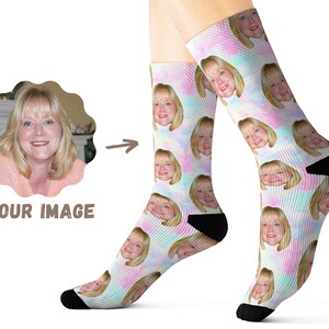 Custom Socks - Custom Mom Face Socks - Tie Dye Socks - Personalized Socks For Women - Custom Photo Socks - Personalized Birthday Gift