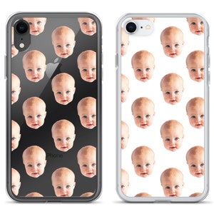 Personalisierte Gesichtsmuster iPhone Hülle - individuelle Gesichter Handyhülle - individuelle Baby Foto Handyhülle - iPhone 11 Pro Max 7 Plus/8 Plus X/XS XR 7/8