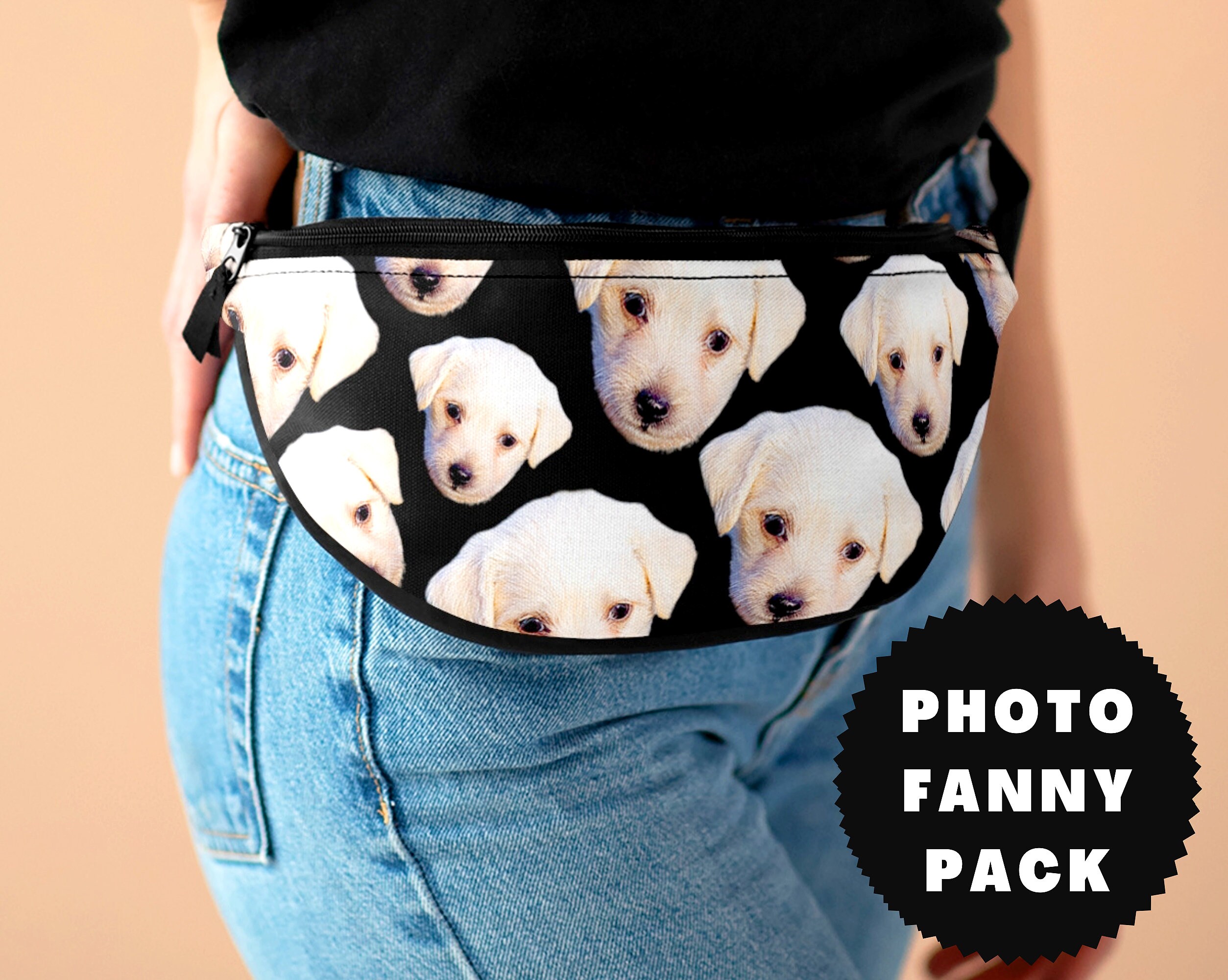 dog print fanny pack
