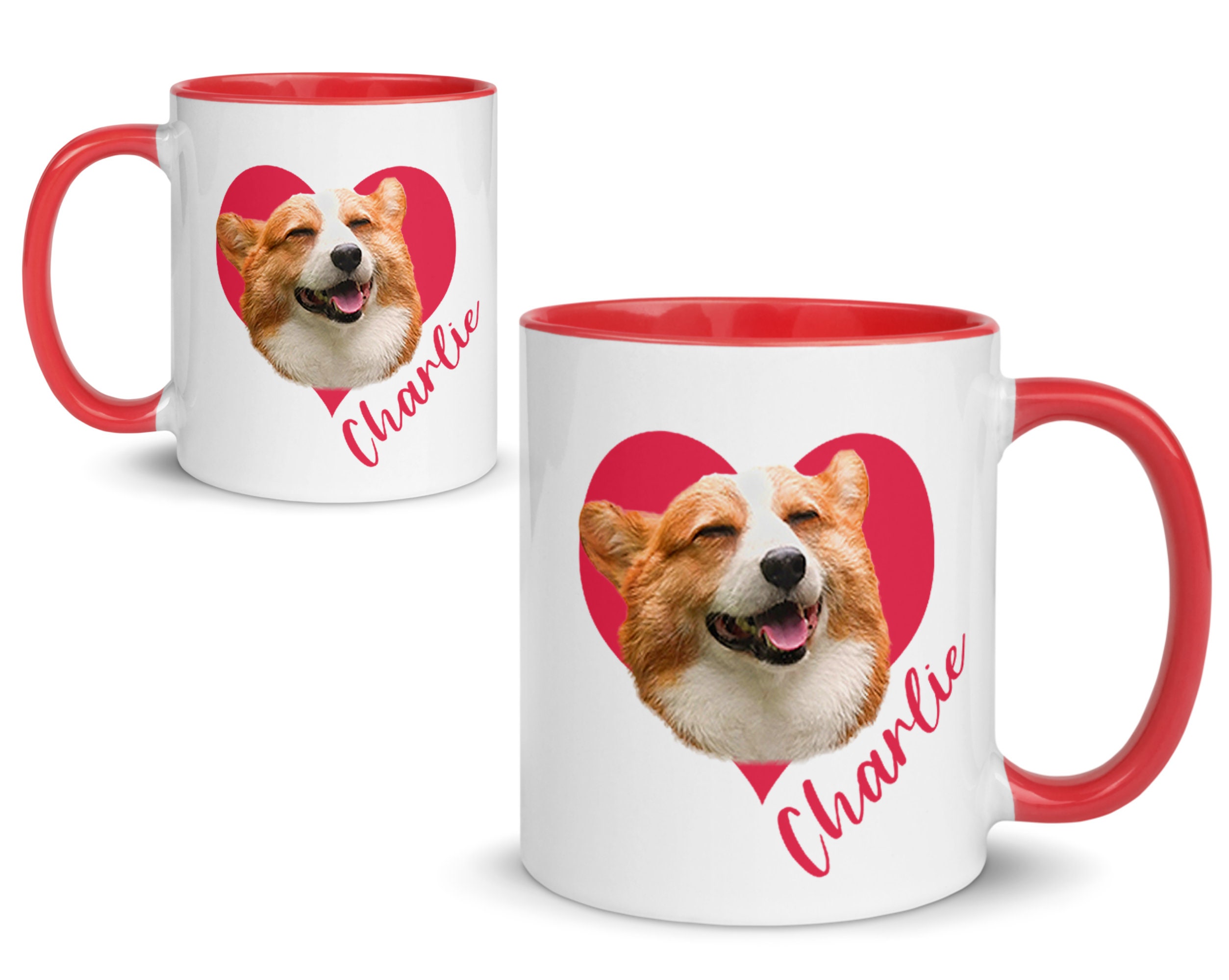 Custom Pet Mug with Color Inside Cat Mug Dog Mug Pet Mugs Etsy