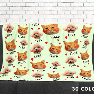 Custom Pet Photo Blanket - Dog Blanket - Cat Blanket - Custom Pet Blanket - Pet Lover Gift - Dog Mom Cat Dad Gift - Pet Loss Throw Blanket