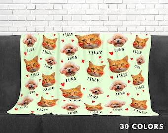 Custom Pet Photo Blanket - Dog Blanket - Cat Blanket - Custom Pet Blanket - Pet Lover Gift - Dog Mom Cat Dad Gift - Pet Loss Throw Blanket