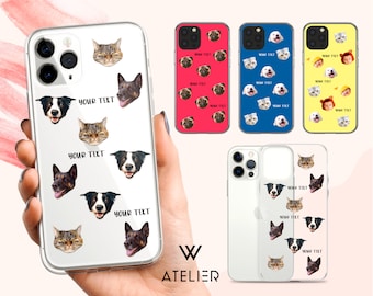 PET FACE CUSTOM Phone Case - Personalized Dog Photo iPhone Case - Cat Faces iPhone 11 Case - Picture iPhone 12 Case - iPhone 13 Pro Max Case