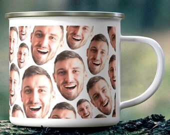 Personalisierte Foto Camping Tasse - Personalisierte Camping Tassen - Personalisierte Camping Tassen - Personalisierte Emaille Tassen - Baby Face Mug - Lustiges Camping Geschenk