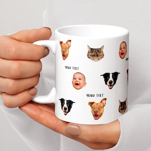 Custom Pet Mug - Personalized Dog Mugs Cat Coffee Mug - Custom Pet Mug with Picture - Face Pattern Photo Mug - Dog Name Cat Name Face Mug
