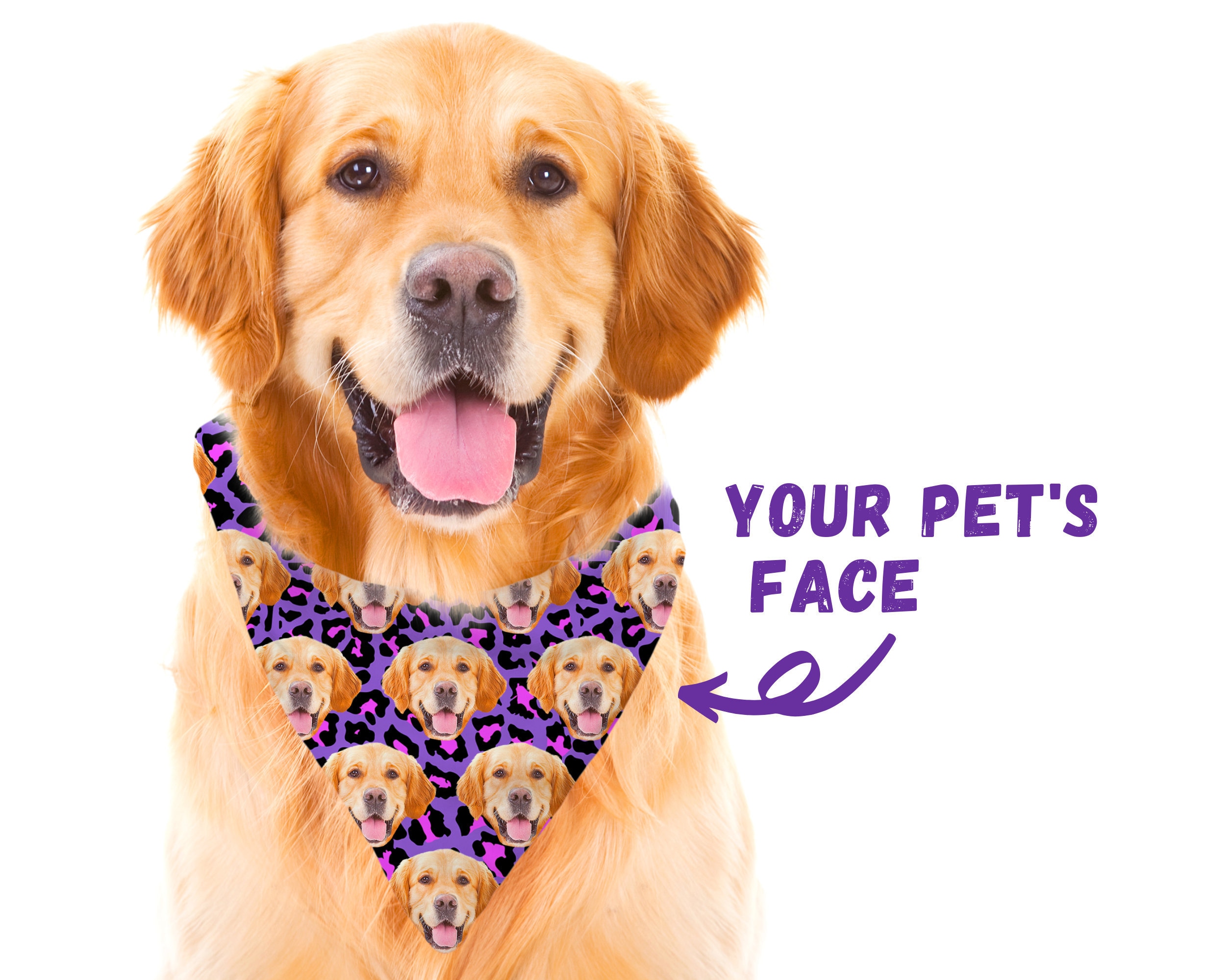 Personalized Dog Bandana With Any Picture Dog Photo Bandana Etsy