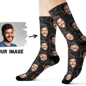 Custom Dad Sokken - Custom Gezicht Sokken - Gepersonaliseerde Sokken Voor Mannen - Aangepaste Foto Sokken - Gepersonaliseerd Cadeau - Camouflage Patroon Zomer Sokken