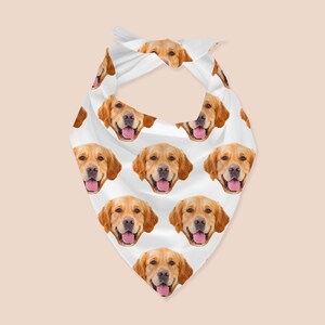 Custom Dog Face Bandana - Personalized Dog Photo Bandanas - Face Pattern Bandana For Dogs - Customized Dog Scarf - Dog Lover Dog Mom Gift image 3
