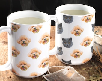 dog face on mug