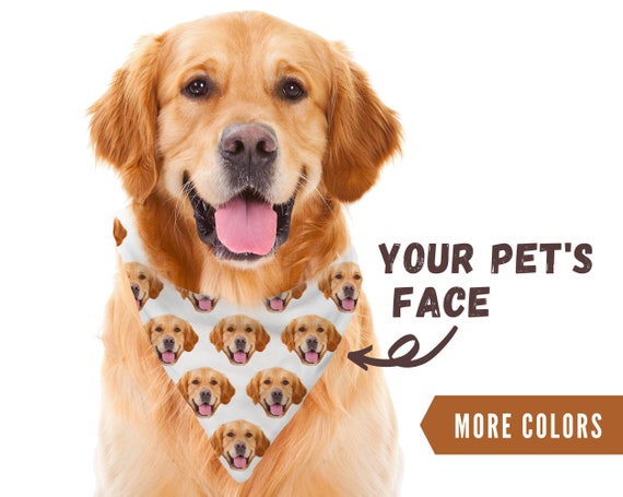 Custom Dog Face Bandana - Personalized Dog Photo Bandanas - Face Pattern Bandana For Dogs - Customized Dog Scarf - Dog Lover Dog Mom Gift