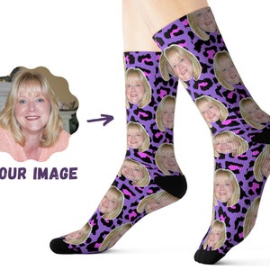 Custom Socks - Animal Pattern Socks - Custom Mom Face Socks - Personalized Socks For Women - Custom Photo Socks - Personalized Birthday Gift