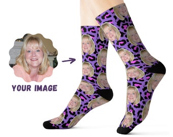 Custom Socks - Animal Pattern Socks - Custom Mom Face Socks - Personalized Socks For Women - Custom Photo Socks - Personalized Birthday Gift