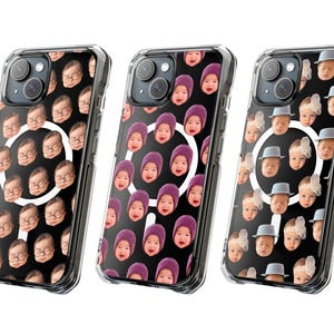 Coque de portable personnalisée MagSafe avec photo pour bébé chien - Cadeau unique pour les parents d'animaux de compagnie ou pour une baby shower - Convient à tous les modèles - Coques transparentes personnalisées pour iPhone 16