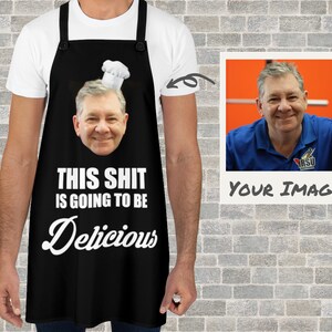 Custom Face Aprons - Personalized Gift For Men Dad Grandpa Uncle - Funny BBQ Chef Apron For Father&#39;s Day - This Is Going To Be Delicious