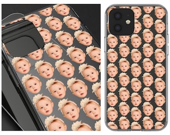 Personalized Baby Face iPhone Case Galaxy Cases - Custom Kids Face Phone Case - Gifts For Husband Wife Mom Dad Sister Friend Family Grandma