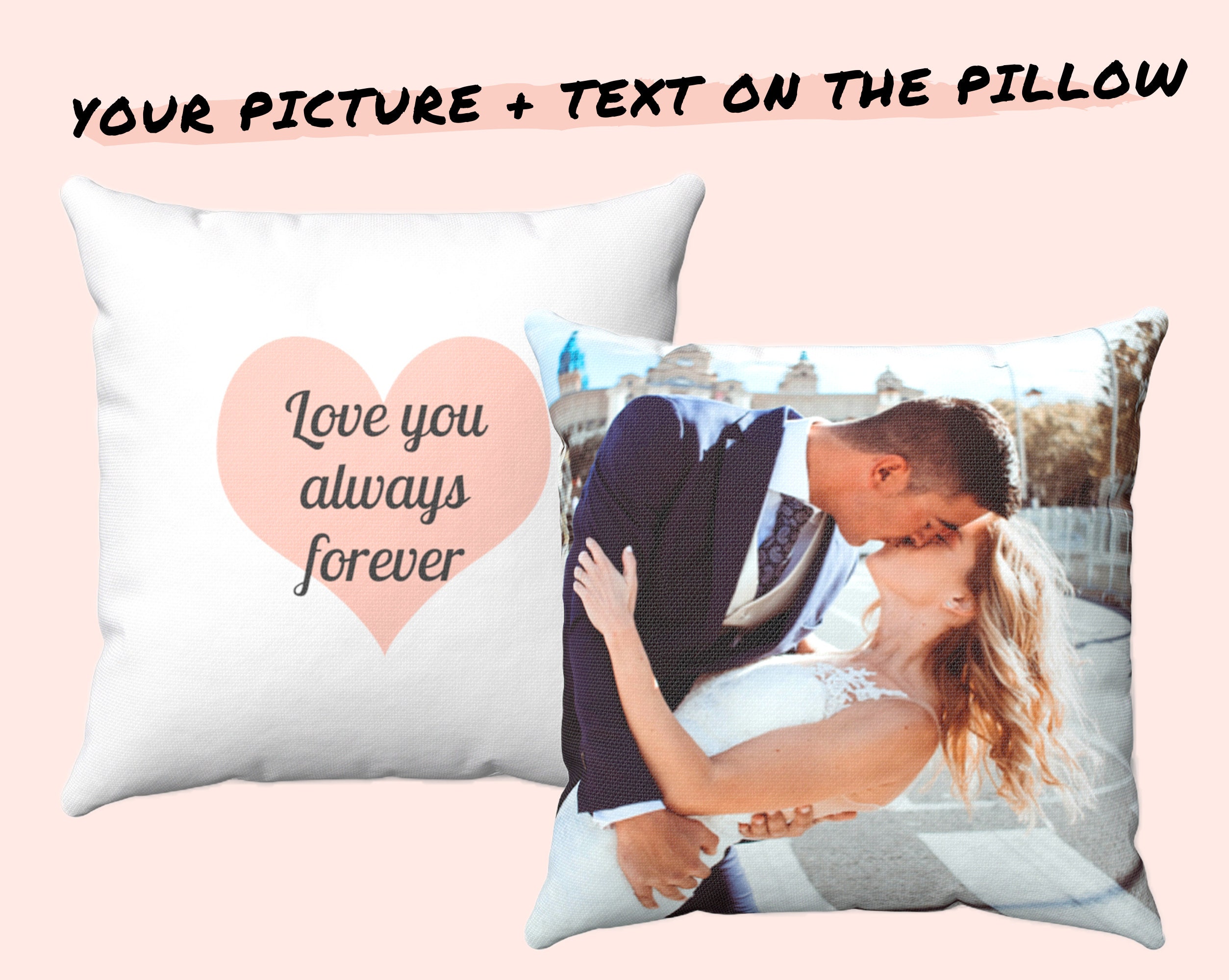 Love You Then Love You Still Wedding Photo Pillow Personalized, Gift For  Wife On Wedding Day, Wife Christmas Gifts - Best Personalized Gifts for