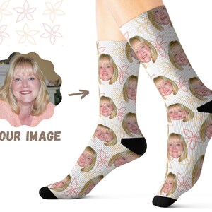 Personalisierte Socken - Personalisierte Gesichtssocken - Personalisierte Fotosocken - Personalisierte Damensocken - Personalisiertes Geschenk - Sommersocken
