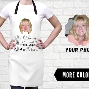 Custom Photo Apron For Mom Grandma Aunt - Personalized Face Aprons For Women - Funny Kitchen Gift For Birthday Mother&#39;s Day Christmas
