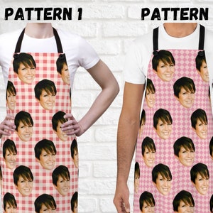 Custom Face Apron Plaid Pattern - Funny Personalized Gift For Mom Grandma - Check Pattern Aprons With Your Faces - Custom Photo Gift For Her