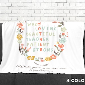 Personalisierte Decke für Mama Mutter - Personalisiertes Geschenk für Mama Großmutter mit eigener Botschaft und Namen - personalisierter Muttertagskranz Kranzwurf