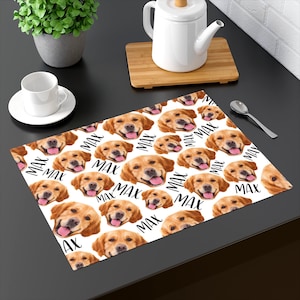 Custom Placemat With Your Face And Name - Personalized Picture Table Mat - Dog Cat Baby Photo Gag Gift - Housewarming Moving Party Placemats