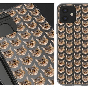 Personalized Phone Case Cat Pattern - Custom Pet iPhone Case - Cat Phone Case Personalized - Custom Cat Cell Phone Case - iPhone 12 Case Cat