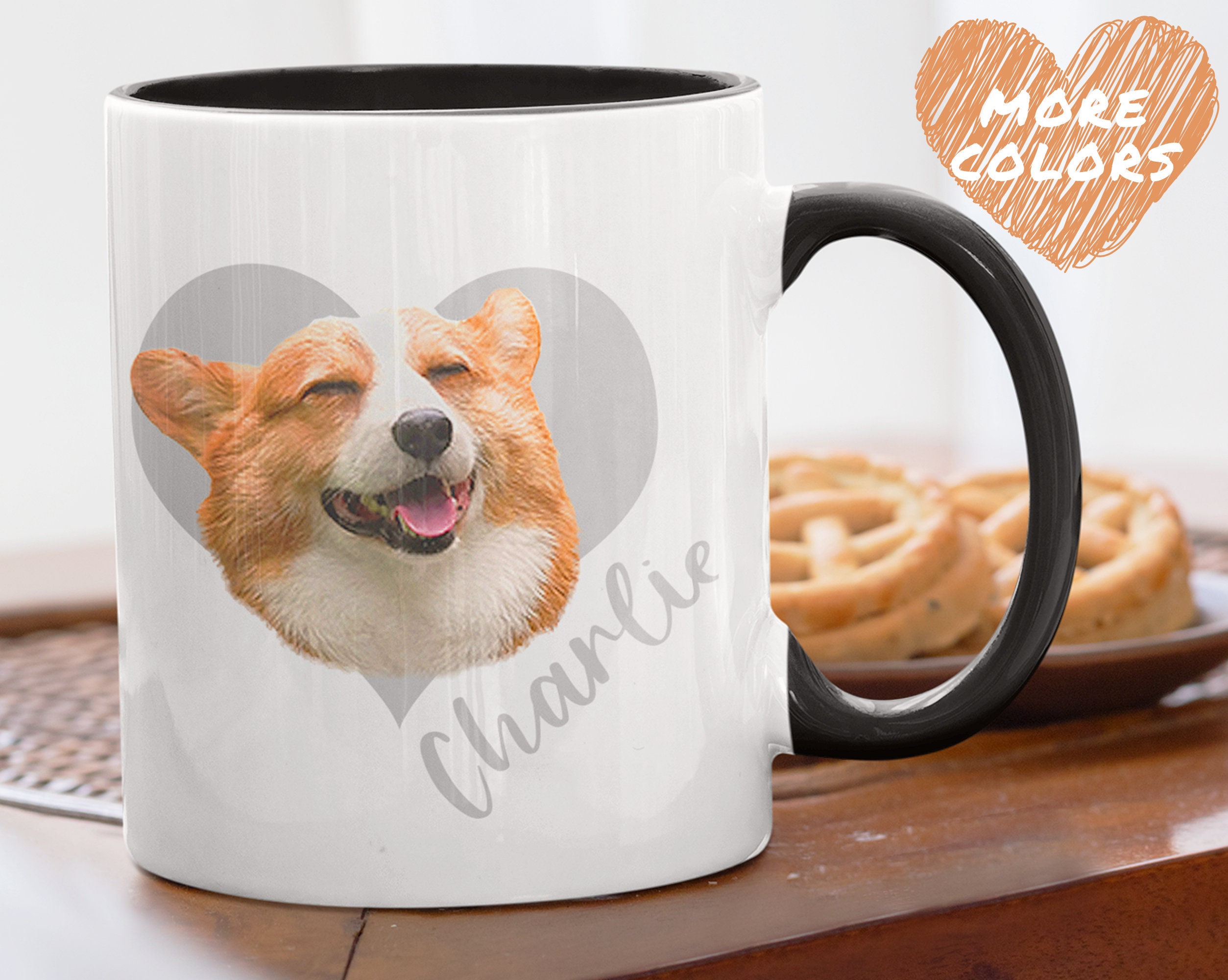 Custom Pet Mug with Color Inside Cat Mug Dog Mug Pet Mugs Etsy